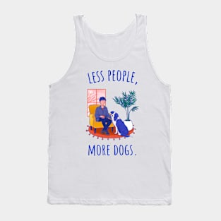 Less People, More Dogs - Illustrated Tank Top